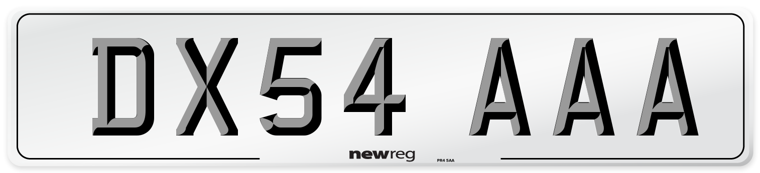 DX54 AAA Number Plate from New Reg